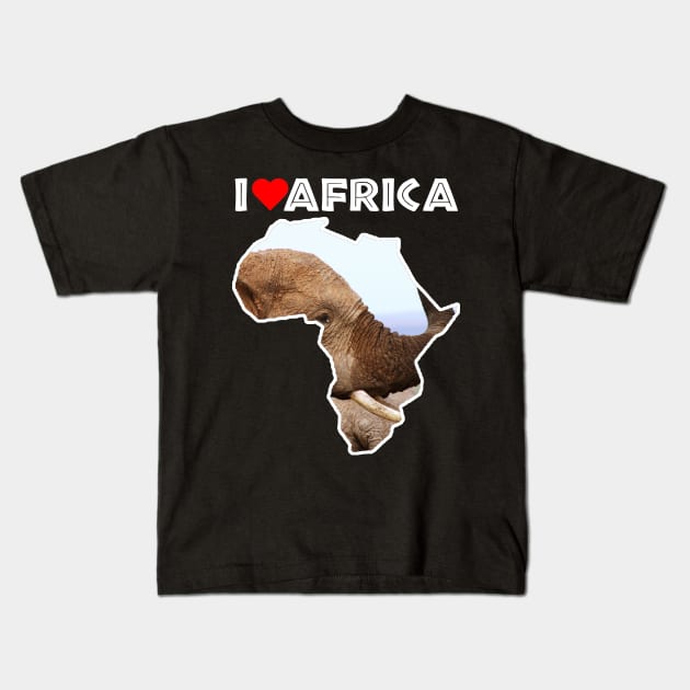 I Love Africa Elephant Scents Kids T-Shirt by PathblazerStudios